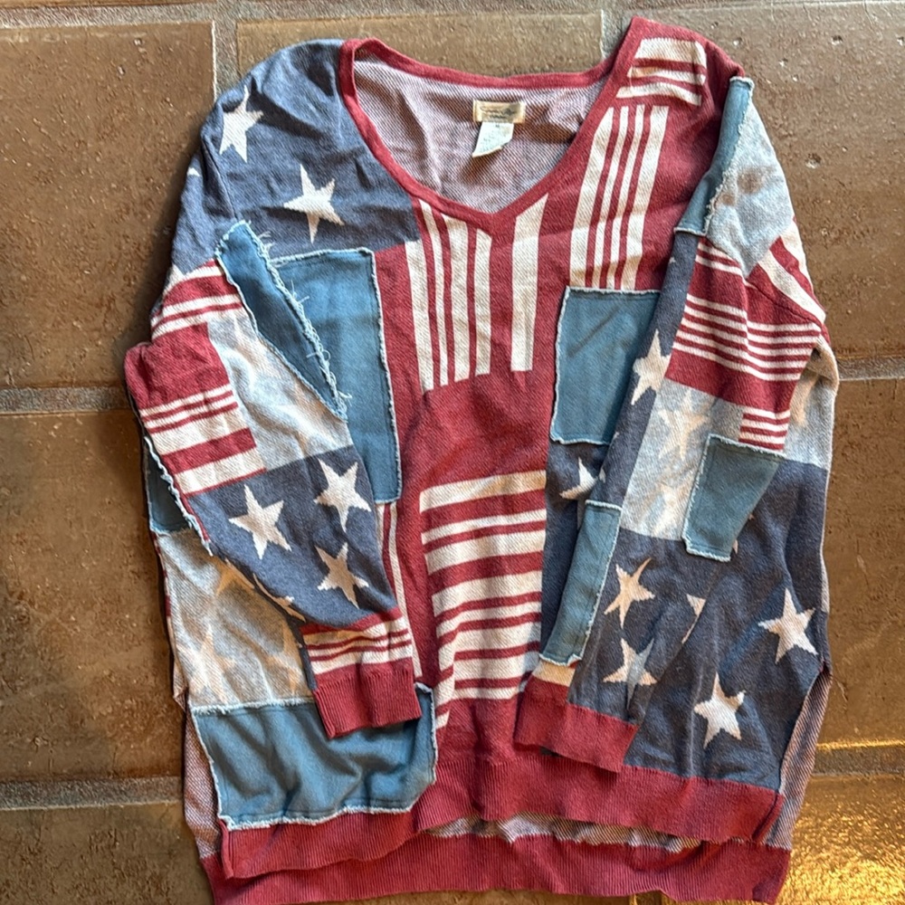 Tasha Polizzi Flag patch sweater
